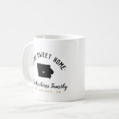 Iowa Home Sweet Home Famille Monogramme Mug (Devant gauche)