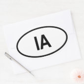 IOWA "IA" OVALE STICKER (Envelop)