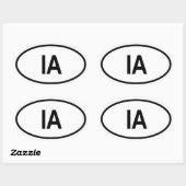 IOWA "IA" OVALE STICKER (Vel)