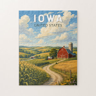 Iowa Illustratie Reis Kunst Antiek Legpuzzel