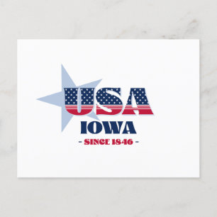Iowa in rood, wit en blauw Briefkaart