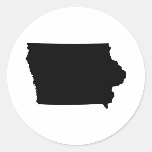 Iowa in zwart-wit ronde sticker (Voorkant)