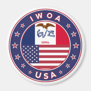 Iowa, Iowa sticker, tas, klok Magneet