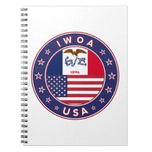 Iowa, Iowa sticker, tas, klok Notitieboek