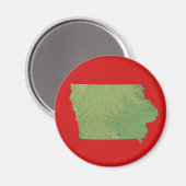 Iowa Kaart Magneet (Voorkant / Achterkant)