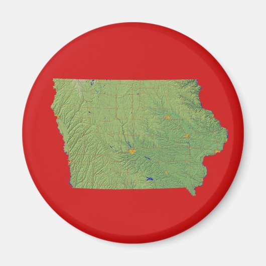 Iowa Kaart Magneet (Voorkant)