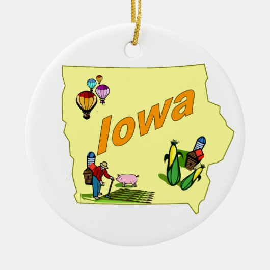 Iowa kerstboomversiering keramisch ornament (Voorkant)