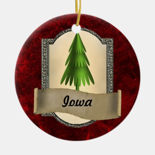 Iowa kerstversiering keramisch ornament (Voorkant)