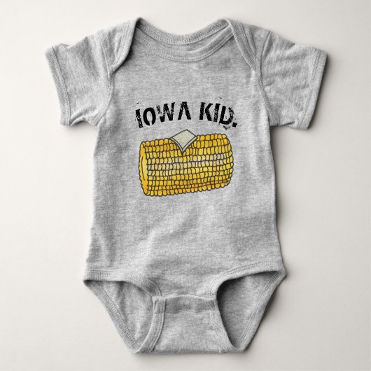 IOWA KIND Yellow Buttered Corn op de krab Romper (Voorkant)