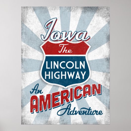 Iowa Lincoln Highway America Poster (Voorkant)