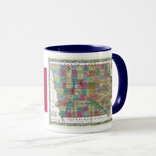 Iowa Map en Statenvlag Mok (Voorkant rechts)