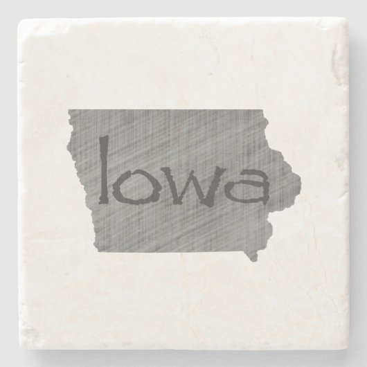 Iowa Map: grijs krijkbord met naam Stenen Onderzetter (Voorkant)