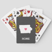 Iowa Map Home State Love met Custom Heart Pokerkaarten (Achterkant)