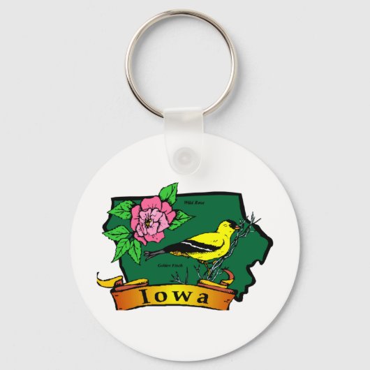 Iowa Map Sleutelhanger (Voorkant)