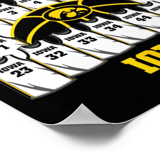 Iowa March Madness 2025 Women's Sketll Nil Poster (Hoek)