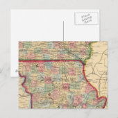 Iowa, Missouri Map door Mitchell Briefkaart (Voorkant / Achterkant)