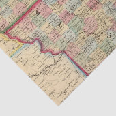 Iowa, Missouri Map door Mitchell Tissuepapier (Detail)