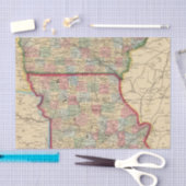 Iowa, Missouri Map door Mitchell Tissuepapier (Craft)