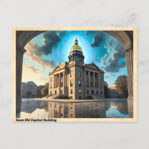 Iowa Oud Capitool Gebouw Vintage Reizen Briefkaart