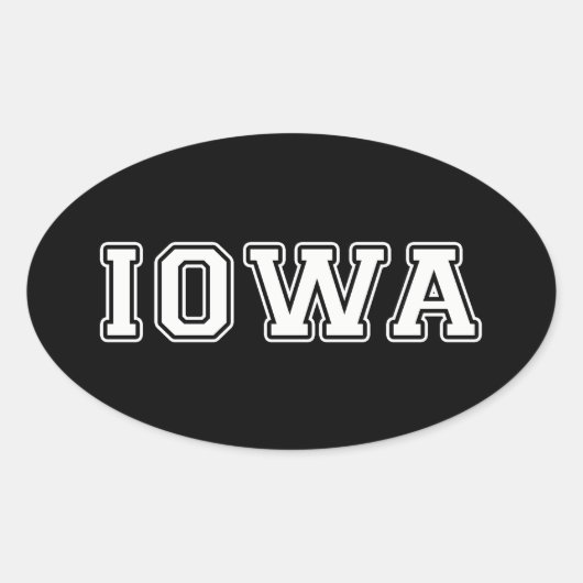 Iowa Ovale Sticker (Voorkant)