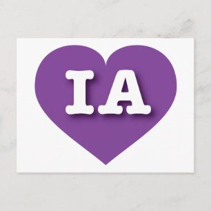 Iowa Paars Heart - Ik hou van IA Briefkaart