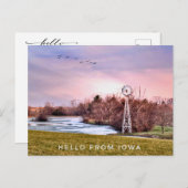 Iowa Pays Hello Carte postale (Devant / Derrière)