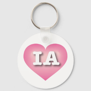 Iowa Pink Fade Heart - Ik hou van IA Sleutelhanger