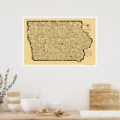 Iowa Railroad Map 1897 Poster (Keuken)