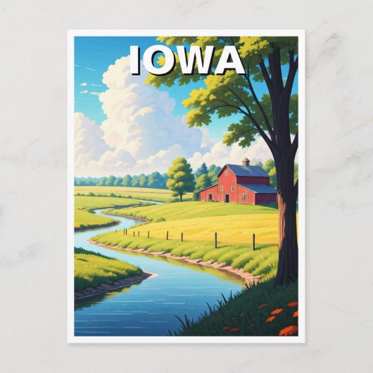 Iowa Red Barn Briefkaart (Voorkant)