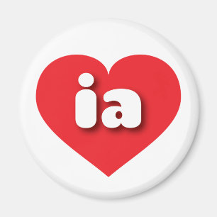 Iowa red hart - Ik hou van ia Magneet