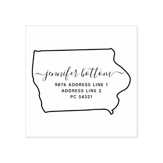 Iowa retouradres 	rubberstempel (Afrduk)