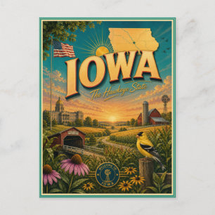 Iowa Retro Reis Souvenir Prentbriefkaart Briefkaart