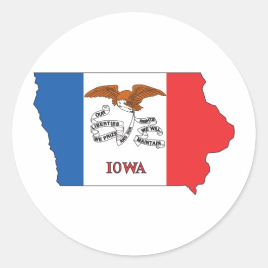 Iowa Ronde Sticker (Voorkant)
