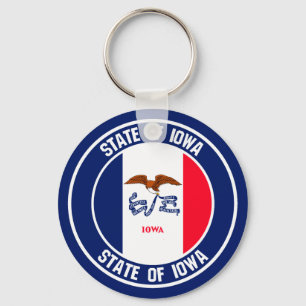 Iowa Round Emblem Sleutelhanger
