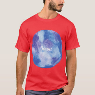 Iowa Round Watercolor Pastel Violet Blauw T-shirt