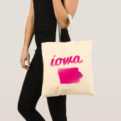 Iowa staat in roze tote bag (Voorkant (product))