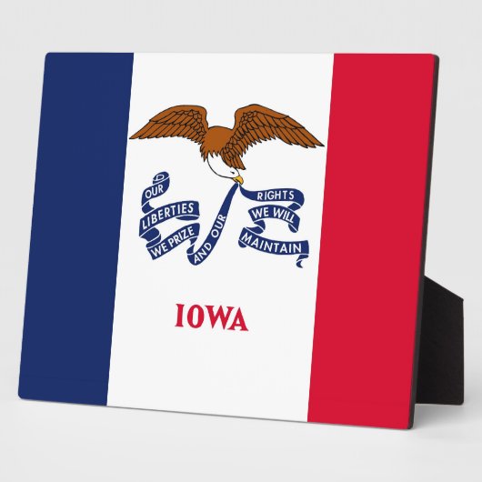 Iowa State Flag Plaque Fotoplaat (Zijkant)