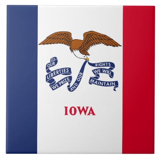Iowa State Flag Tile Tegeltje (Voorkant)