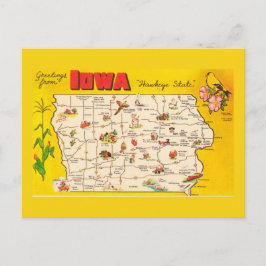 Iowa State Map Briefkaart