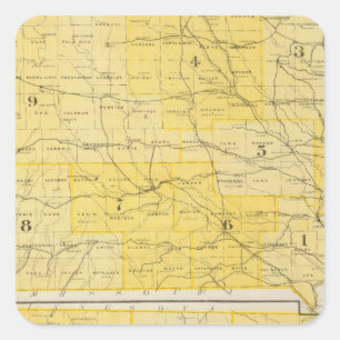 Iowa State Maps Vierkante Sticker
