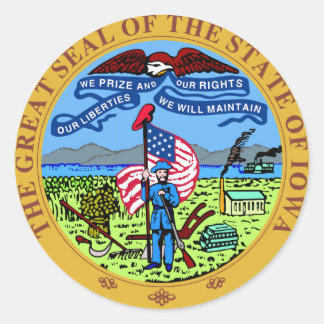 Iowa State Seal Ronde Sticker