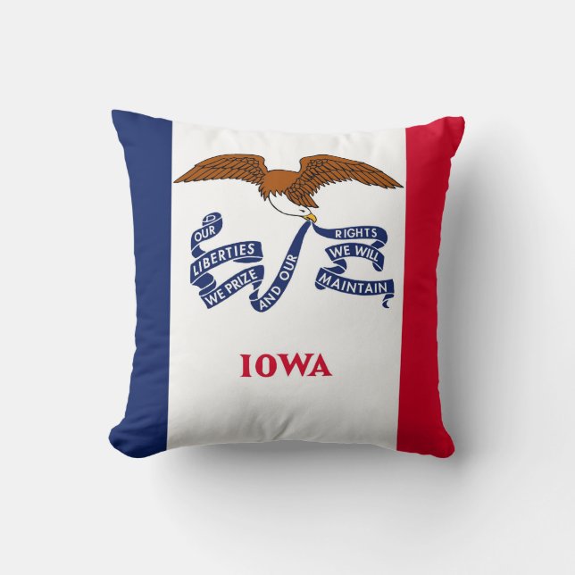 Iowa State Vlag Amerikaans MoJo Kussen (Voorkant)