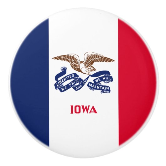 Iowa Statenvlag Keramische Knop (Voorkant)