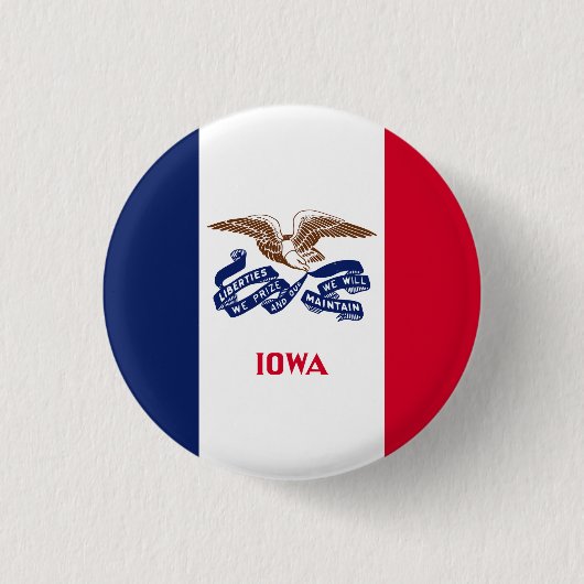 Iowa Statenvlag Ronde Button 3,2 Cm (Voorkant)