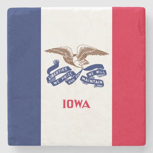 Iowa Statenvlag Stenen Onderzetter (Voorkant)