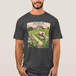 Iowa Stempel Staat Noodlijdend Vintage Verenigde S T-shirt