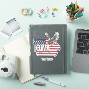 Iowa United States Retro State Map USA Sticker