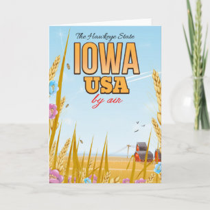 Iowa USA de Cartoon van de Hawkeye staat. Feestdagen Kaart