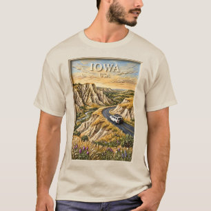 Iowa USA Roadtrip Vintage Loess Heuvels Natuur Kun T-shirt
