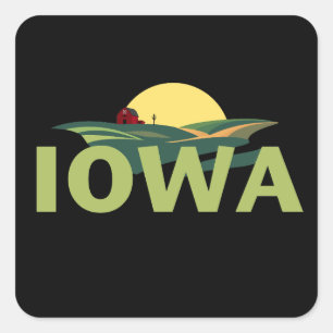 Iowa Verenigde Staten Vierkante Sticker